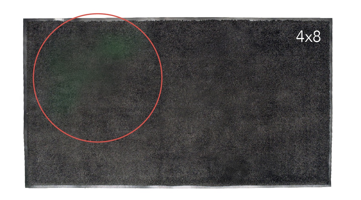 Stained 4 x 8 standard mat with enough usable carpet to resize