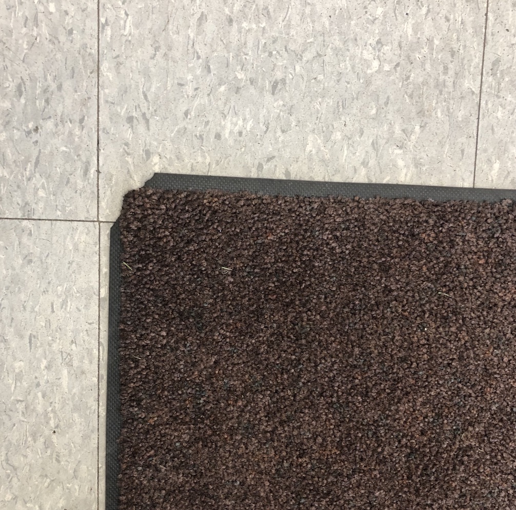 Damaged mat ready for evaluation